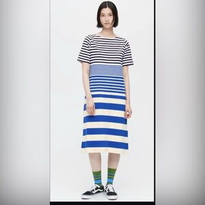 Marni x Uniqlo Blue and White Striped Dress
